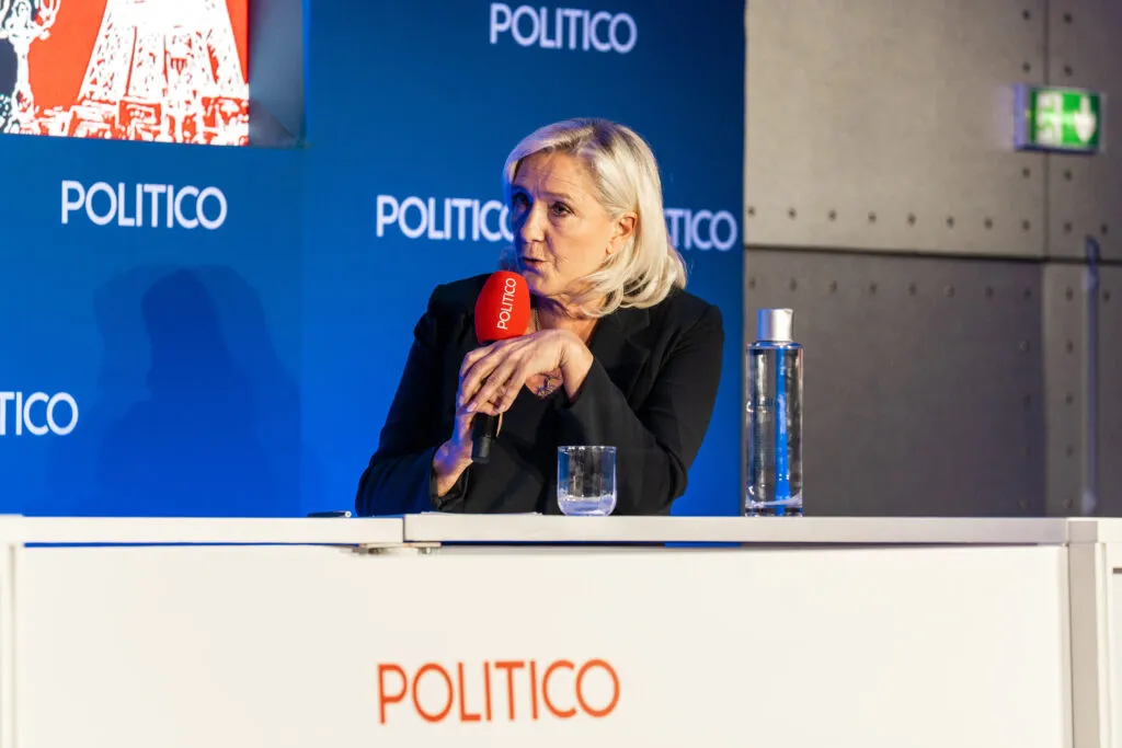 Marine Le Pen lors du Playbook Paris Live