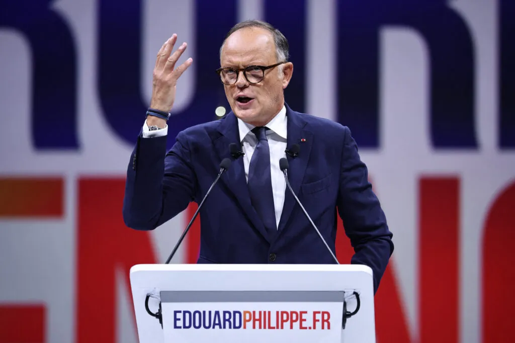 Édouard Philippe lors d’un meeting dans le nord de Paris, 5 juillet 2026